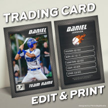 Graphite Baseball Trading Card, Baseball Player