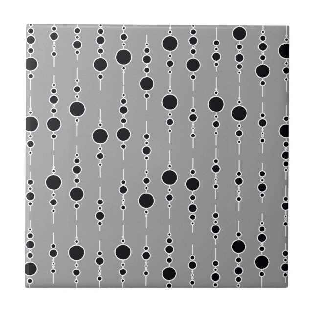 Graphite Circle Pattern PT 62 Ceramic Tile (Front)