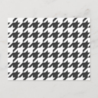 Graphite Dark Grey Houndstooth Postcard