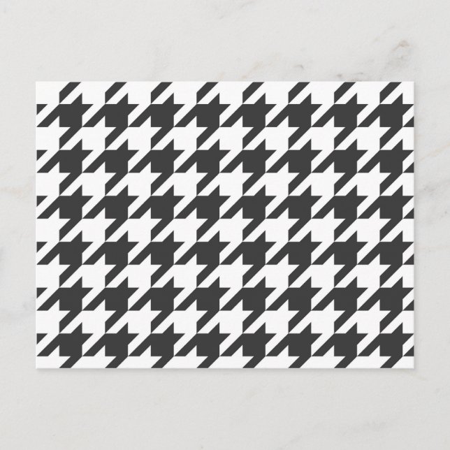 Graphite Dark Grey Houndstooth Postcard (Front)