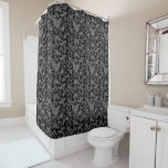 Graphite Floral Shower Curtain at Zazzle