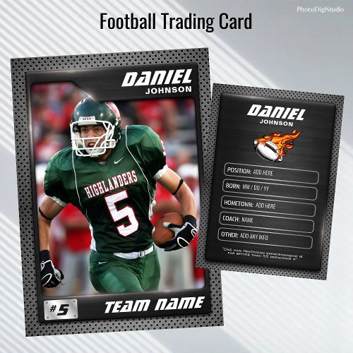 Graphite Football Trading Card Gifts for Players Calling Card