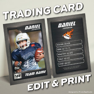Graphite Football Trading Card, Gifts for Players Calling Card