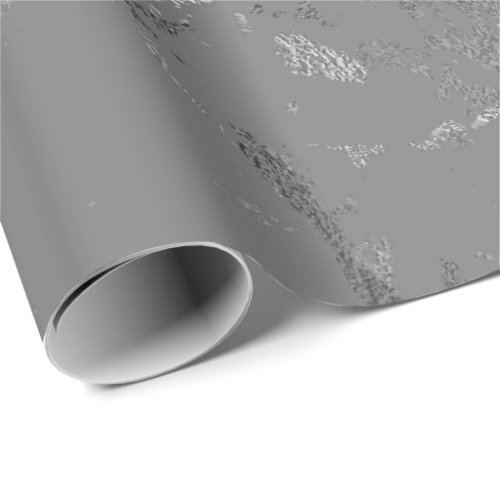Graphite Gray Marble Silver Carrara Shiny Abstract Wrapping Paper