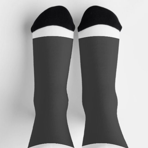 Graphite Gray  White Crew Socks