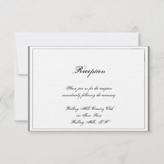 Graphite Grey Filigree Posh Wedding Reception Invitation
