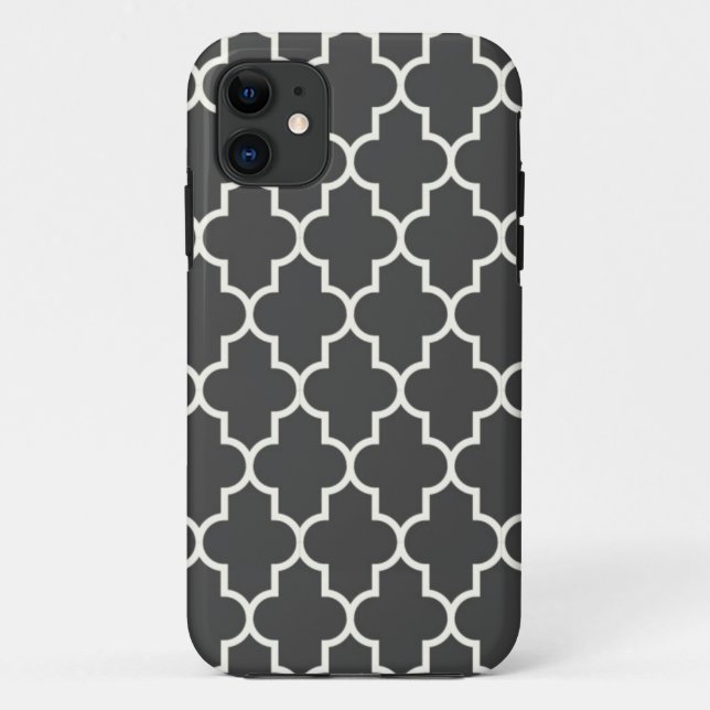 Graphite Grey Quatrefoil Case-Mate iPhone Case (Back)