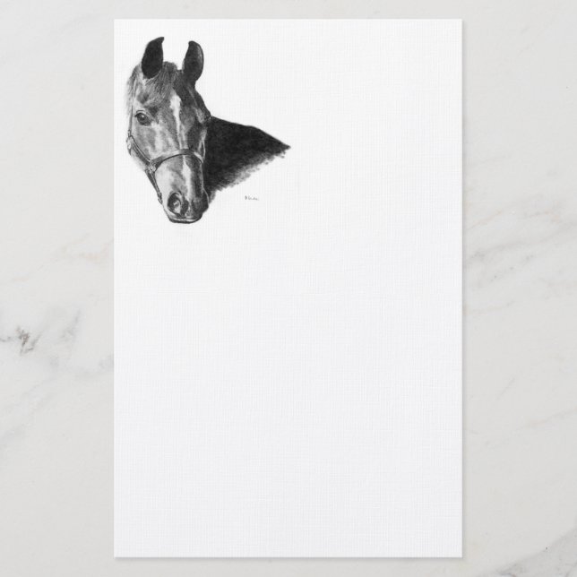 Graphite Horse Head Stationery (Front)
