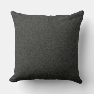 Graphite Leather Look Decorative Pillow