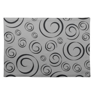 Graphite Swirl Pattern (black & grey) Placemat