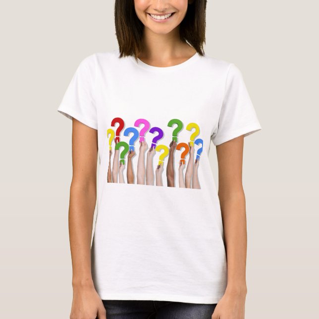 Graphy question mark waved hello color  T-Shirt (Front)