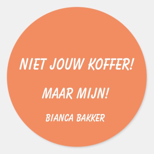 Grappige Koffer Sticker