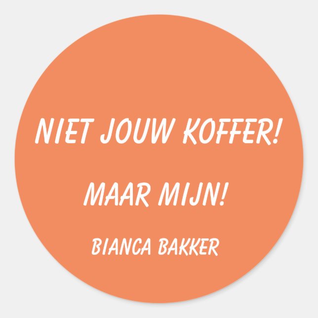 Grappige Koffer Sticker (Front)