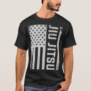 Grappling Bjj Brazilian Jiu Jitsu American Flag T-Shirt
