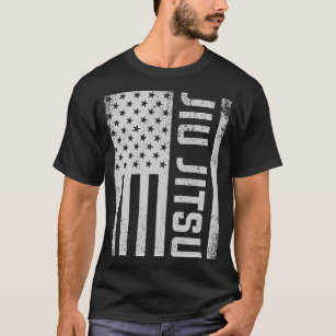 Grappling Bjj Brazilian Jiu Jitsu American Flag T-Shirt