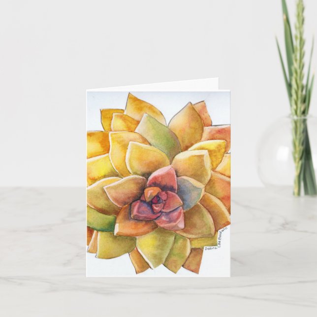 Graptopetalum watercolor card (Front)