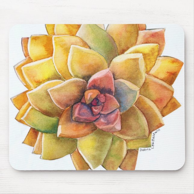 Graptopetalum watercolor mousepad (Front)