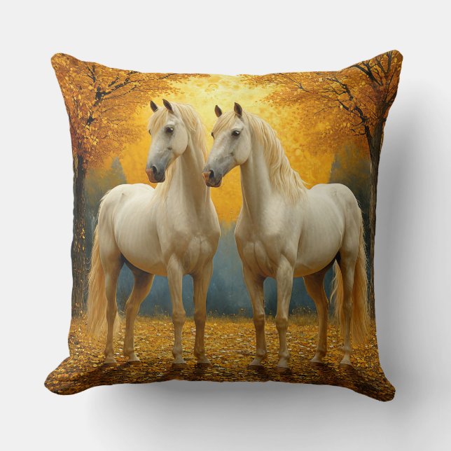 Graseful Horses Cozy Rustic Cushion Gift 🎁 (Front)