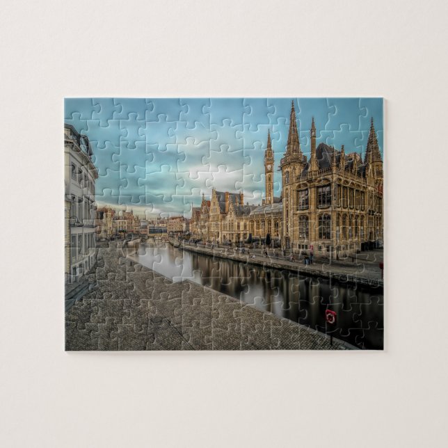Graslei Belgium City Landmark Jigsaw Puzzle (Horizontal)