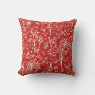 Grasmere Garden Vintage Modern Botanical Pattern Throw Pillow