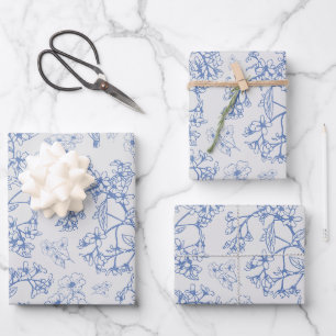 Grasmere Garden Vintage Modern Botanical Pattern Wrapping Paper Sheets