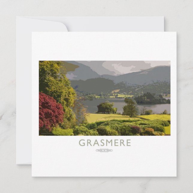 Grasmere Railway Poster Holiday Card (Front)