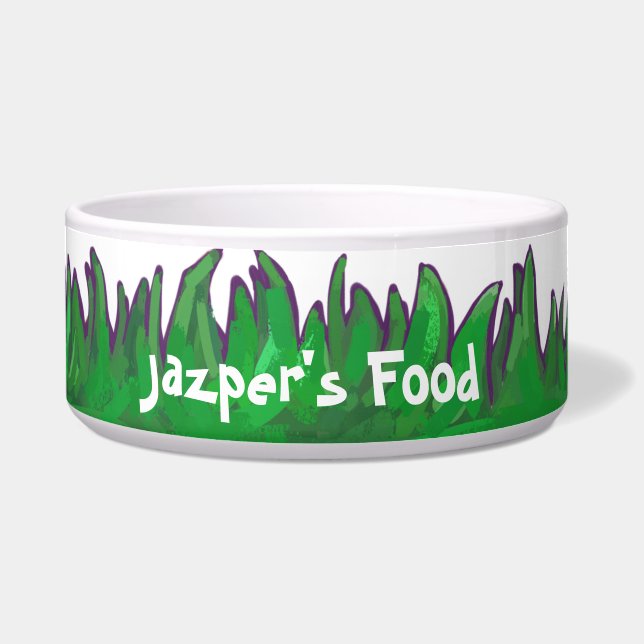 Grass and Baseball Personal Pet Bowl (Front)