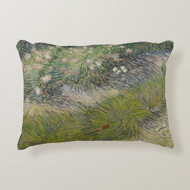 Grass and Butterflies by Vincent van Gogh Accent Pillow (Front)