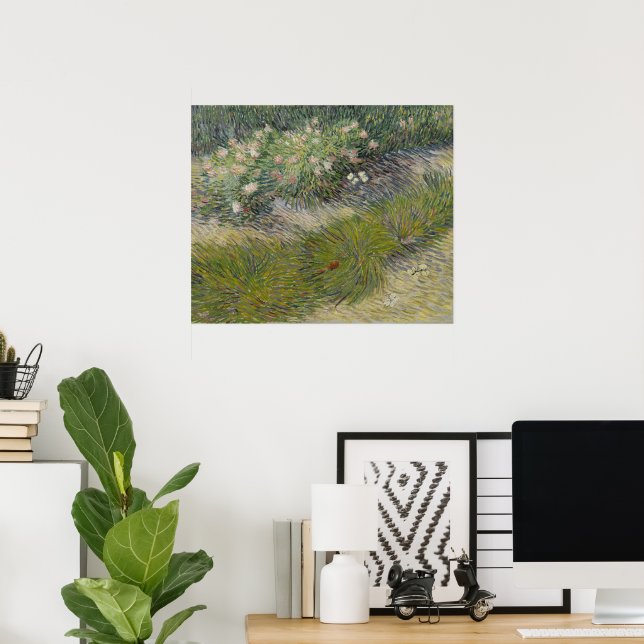 Grass and Butterflies by Vincent van Gogh Poster (Home Office)