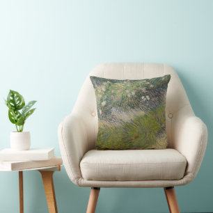 Grass and Butterflies by Vincent van Gogh Throw Pillow