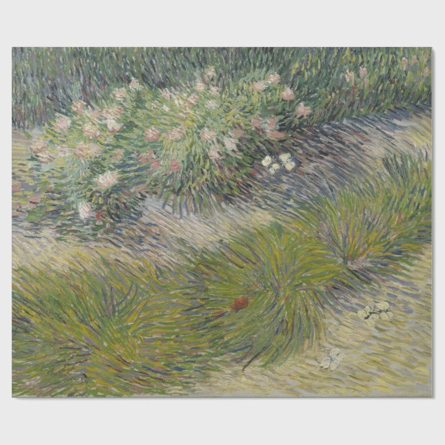 Grass and Butterflies Vincent Van Gogh Wrapping Paper (Flat)