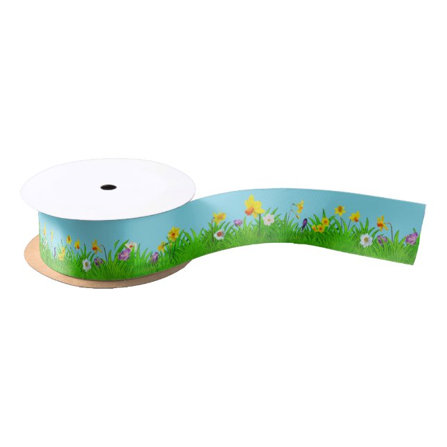 Grass and Flowers Ribbon (Spool)