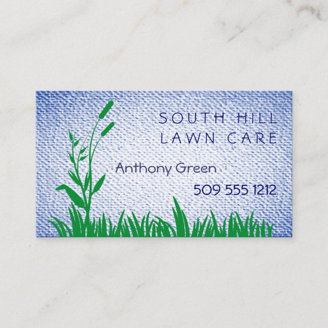 Grass and Weed Textured Look Background Business Card (Front)