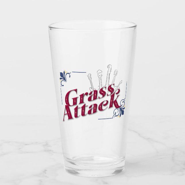 Grass Attack Glass Tumbler (Front)