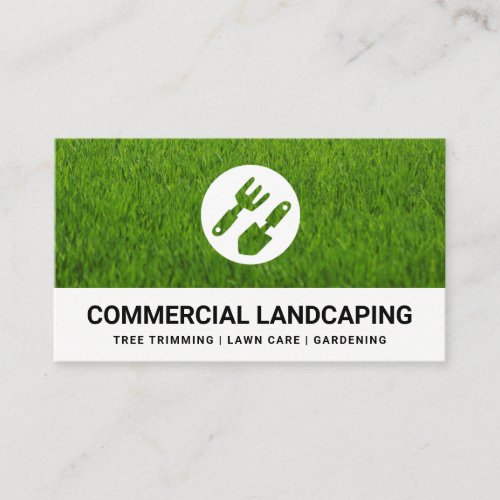 Grass Background  Gardening Tools  Business Card