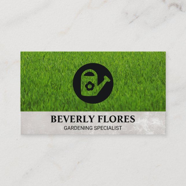Grass Background | Water Can Business Card (Front)