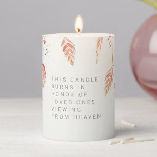 Grass berries watercolor wedding memorial small pillar candle
