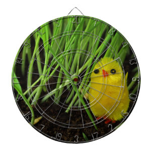 grass chick dartboard with darts