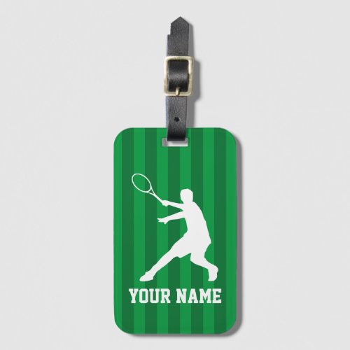 Grass court tennis player champion custom name luggage tag
