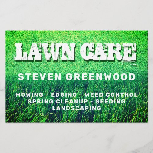 Grass cut lawn care flyer