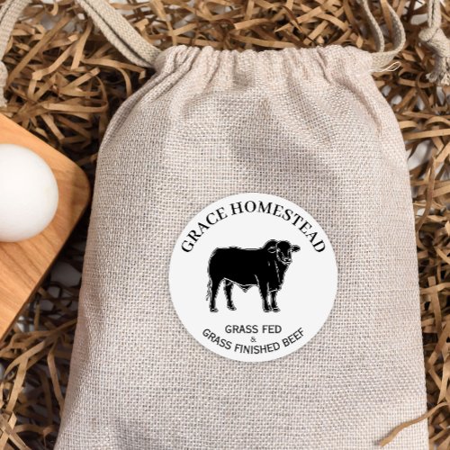 Grass Fed Beef Add Name Farmers Market Product Classic Round Sticker