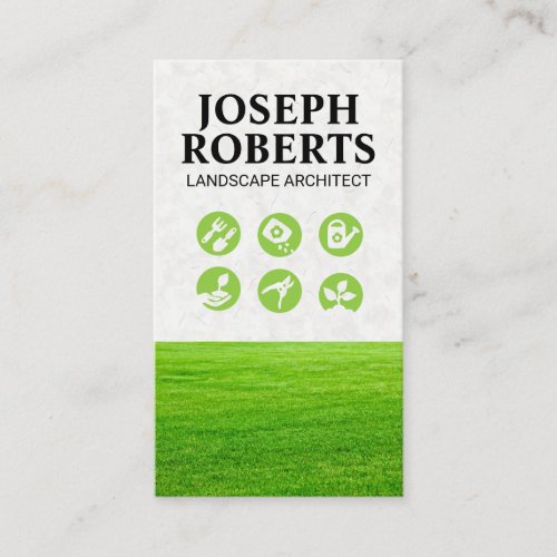 Grass Field  Gardening Logos Business Card