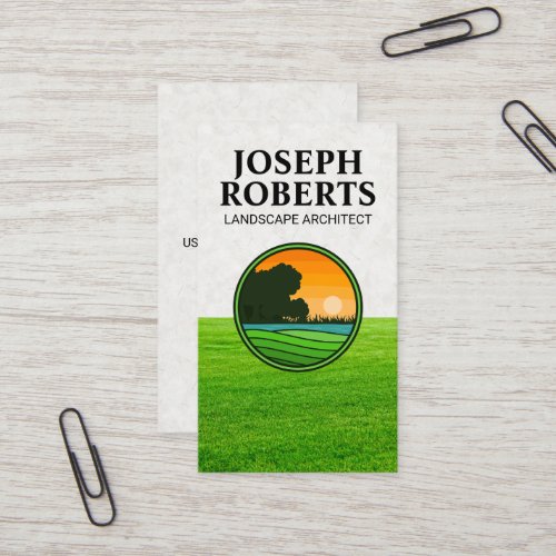 Grass Field  Nature Logo Business Card