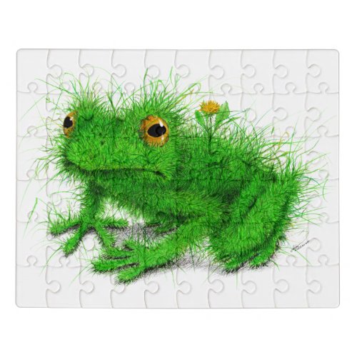 Grass Frog Art Jigsaw Puzzle