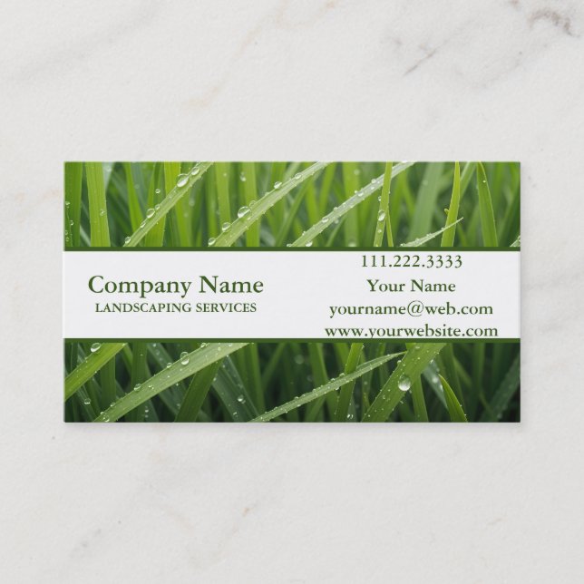 Grass Garden Lawn Care and Landscape Business Card (Front)