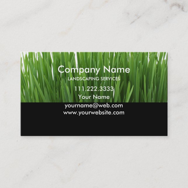 Grass Garden Lawn Care and Landscape Business Card (Front)