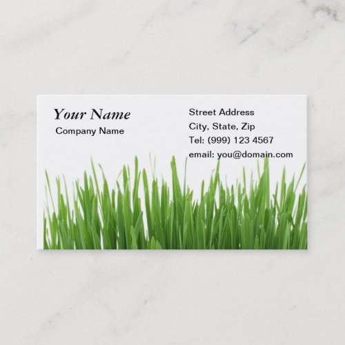 Grass gardening business card