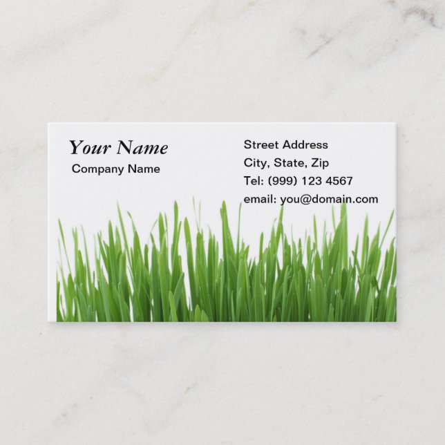 Grass gardening business card (Front)