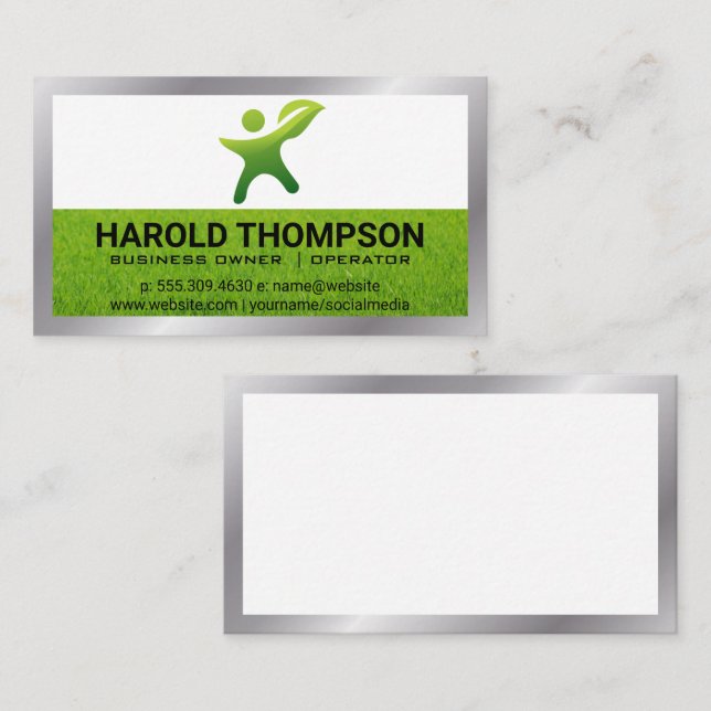 Grass | Gardening Logo Business Card (Front/Back)
