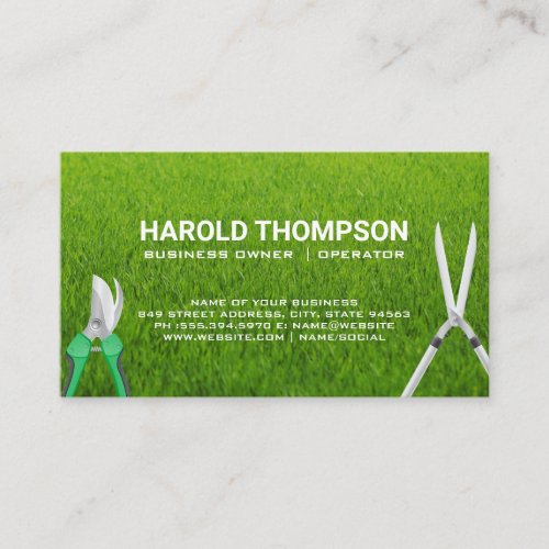 Grass  Gardening Tools  Shears Business Card